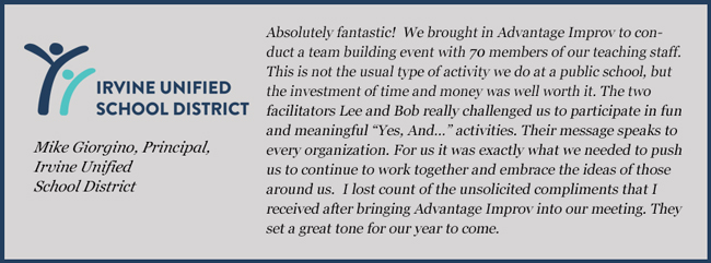 IUSD testimonial after team building event.