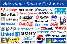 A few of our many delighted Advantage Improv event