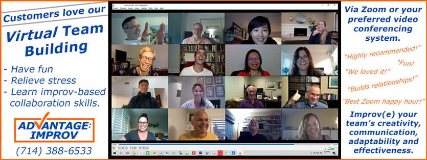 Advantage Improv virtual team building via Zoom