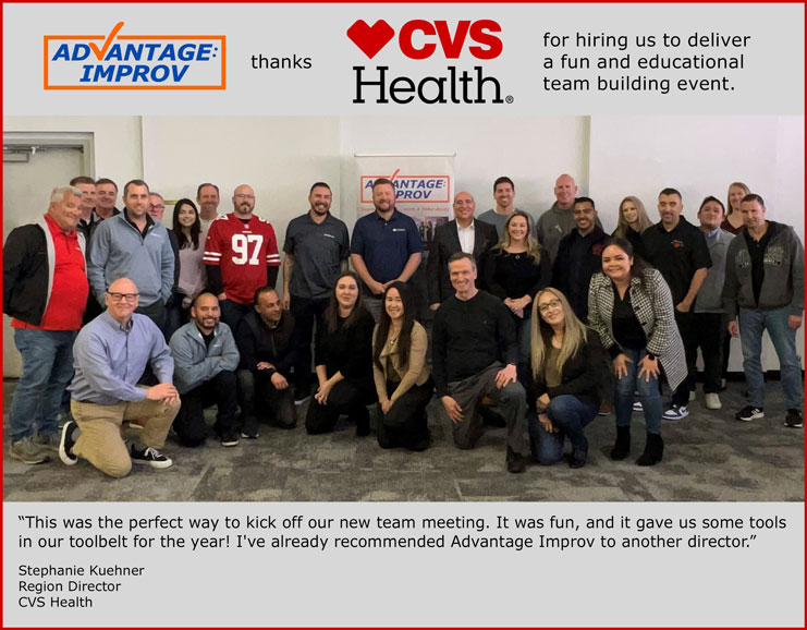 CVS Health testimonial about Advantage Improv Zoom event