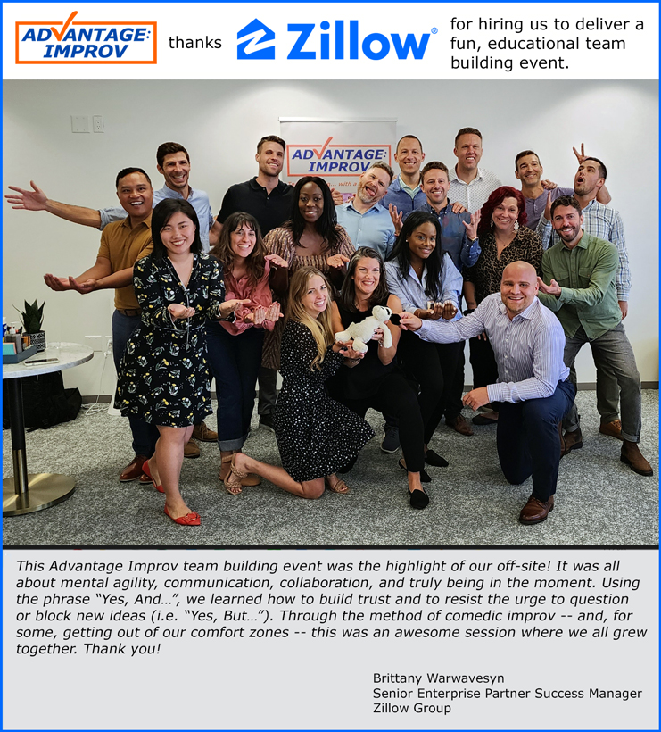 Zillow testimonial about Advantage Improv