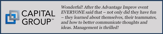 recent testimonial from happy Advantage Improv customer