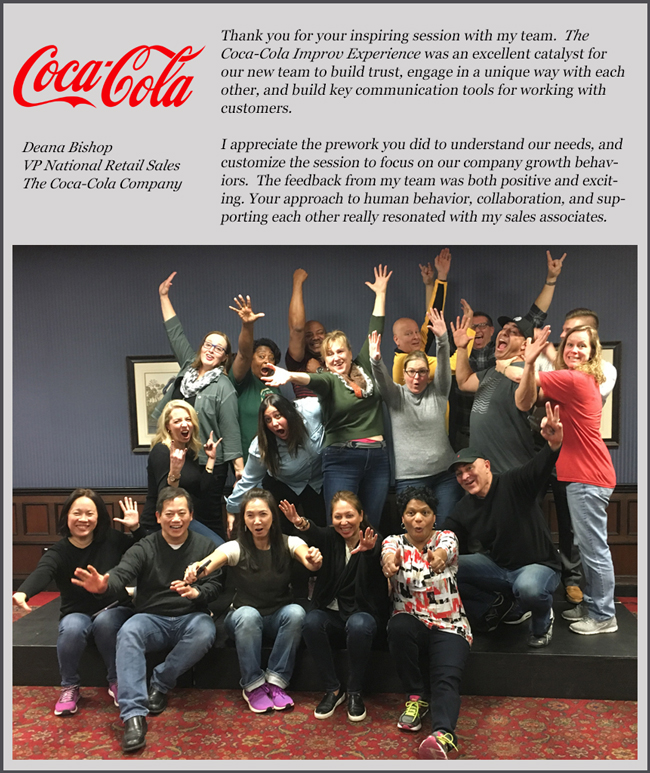 Coca-Cola testimonial about Advantage Improv